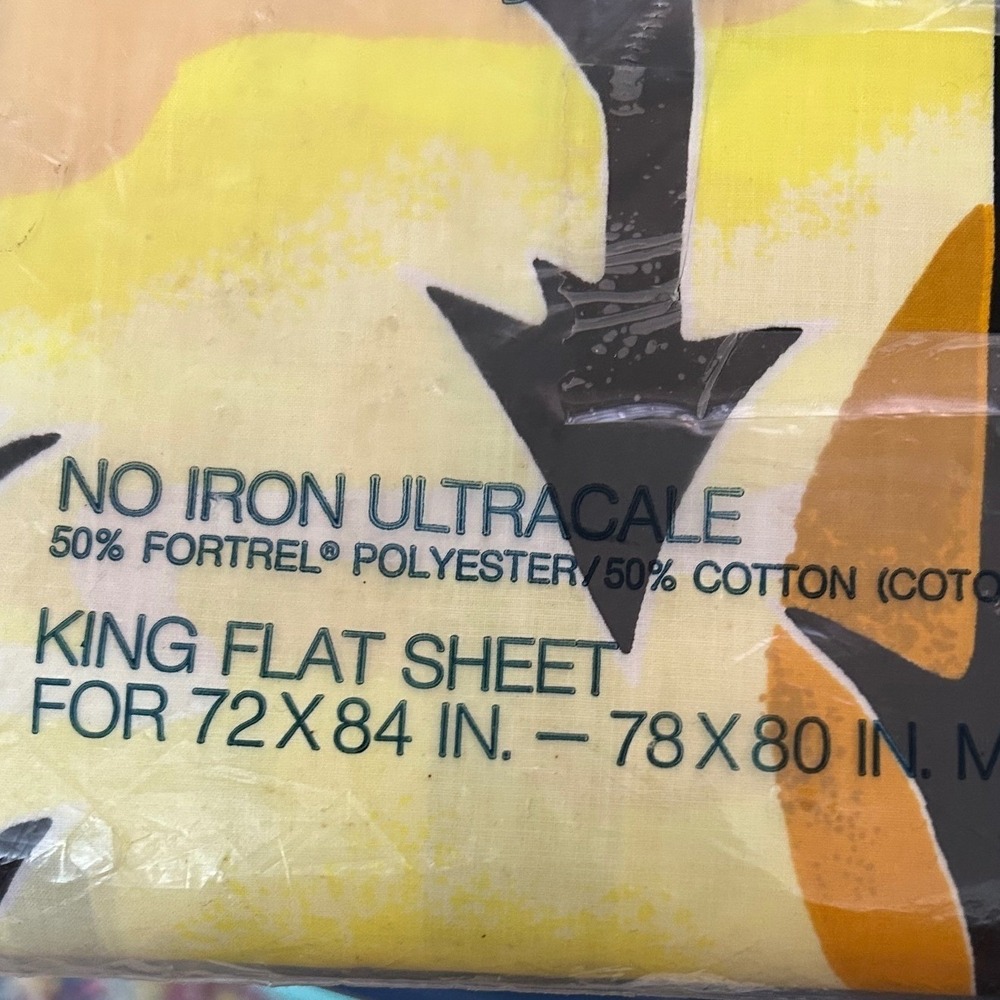 Wamsutta King Fitted &  Flat Sheet Dakotah Forest 1970's Vintage‎ - Picture 4 of 4